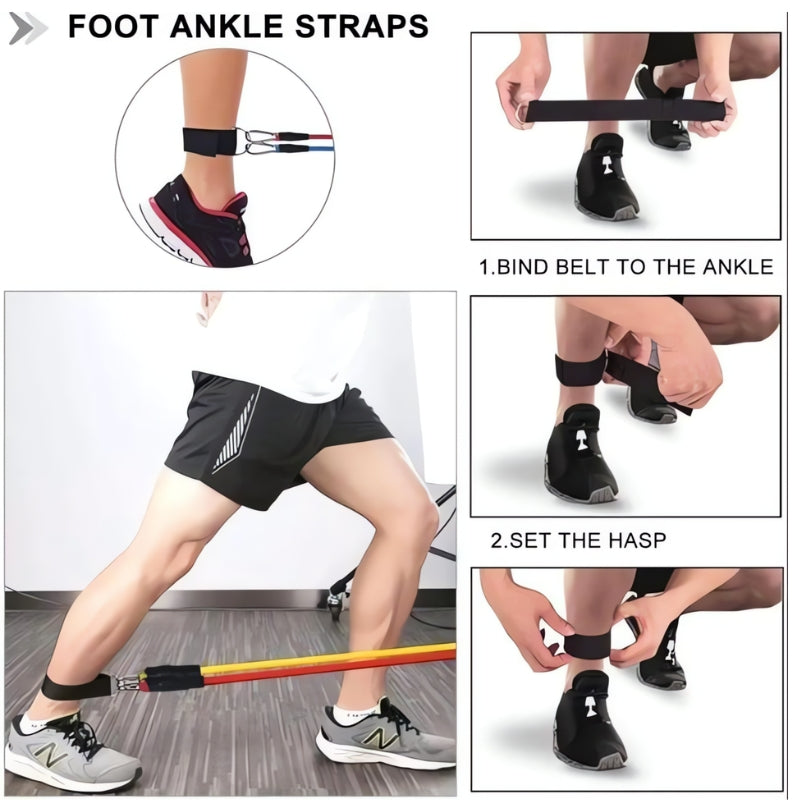 Multifunctional Resistance Band Kit with Carrying Pouch