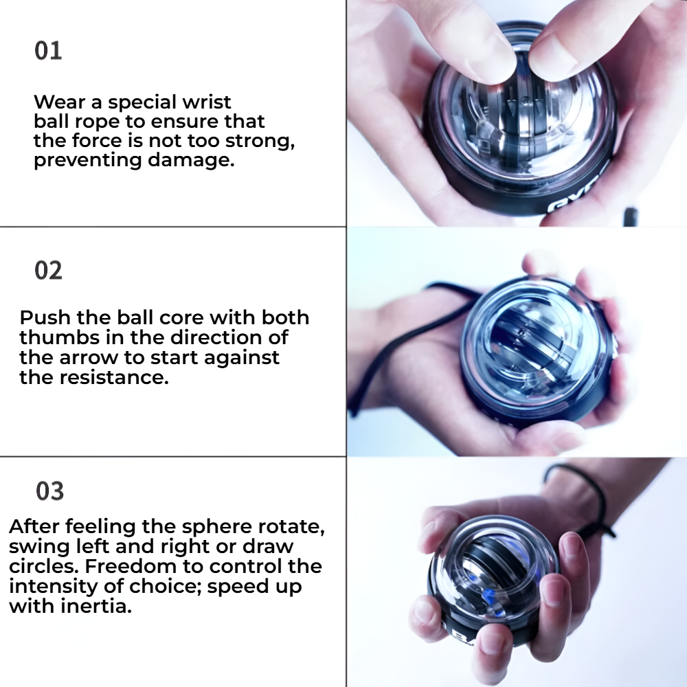 GyroForce™ LED Power Wrist Ball – Light Up Your Strength, Anywhere, Anytime